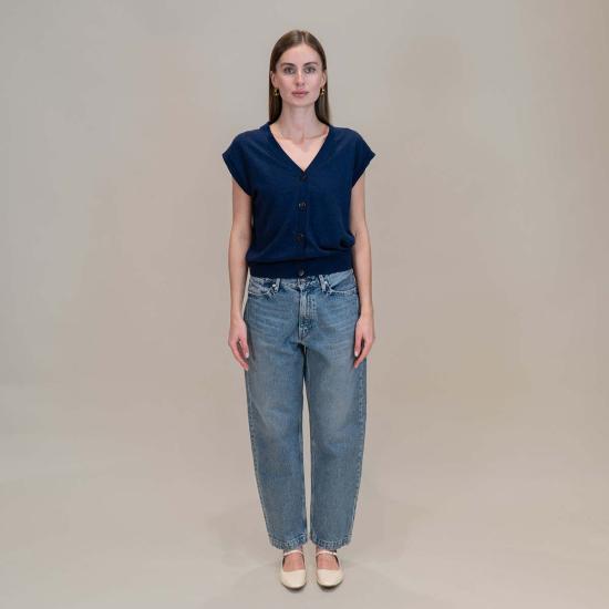  포만데레 베스트 71132 니트조끼 인디고 - POMANDERE