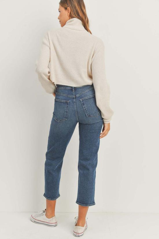  저스트 블랙 데님 데님 팬츠 립케이지 스트레이트 진 - JUST BLACK DENIM