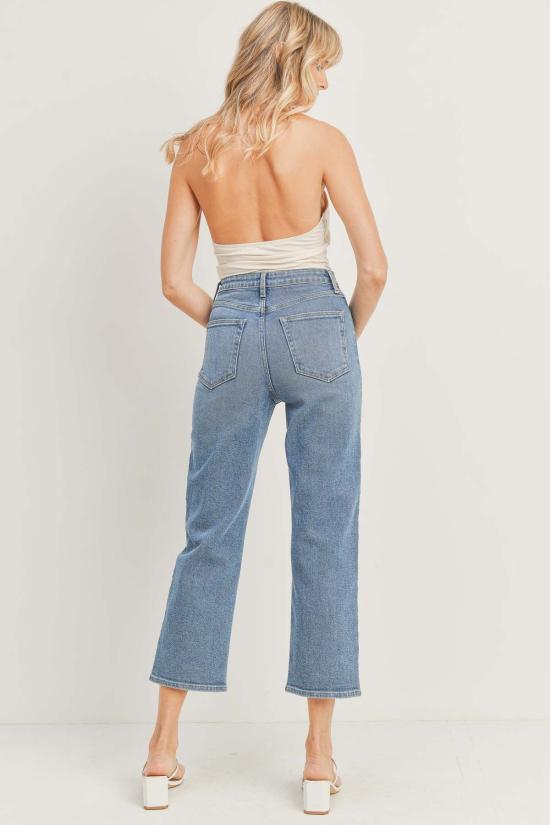  저스트 블랙 데님 데님 팬츠 립케이지 스트레이트 진 - JUST BLACK DENIM