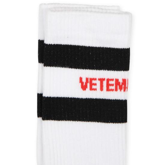  [키즈] 베트멍 발목 양말 키즈 화이트 양말 (레드 로고) - VETEMENTS