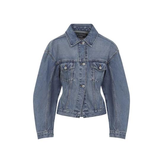 자크뮈스 데님 자켓 Jacquemus La Veste De Nimes 재킷 블루 타박 - JACQUEMUS