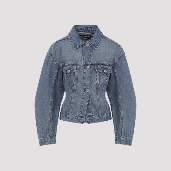  자크뮈스 데님 자켓 Jacquemus La Veste De Nimes 재킷 블루 타박 - JACQUEMUS
