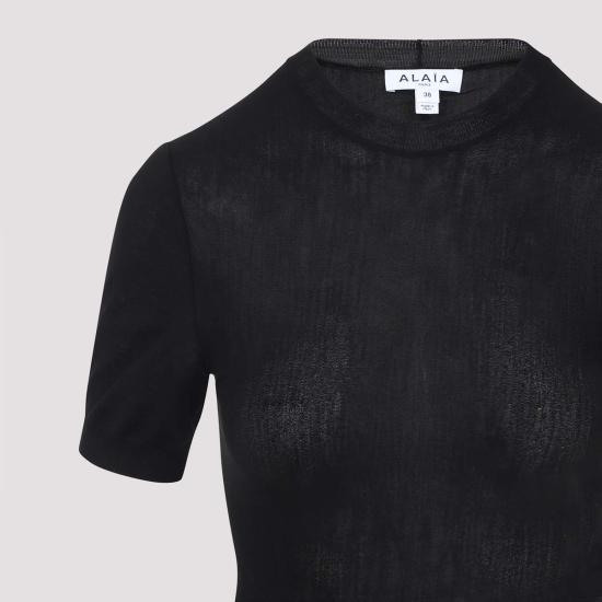  알라이아 블라우스 알라아 페플럼 탑 느와르 - ALAIA