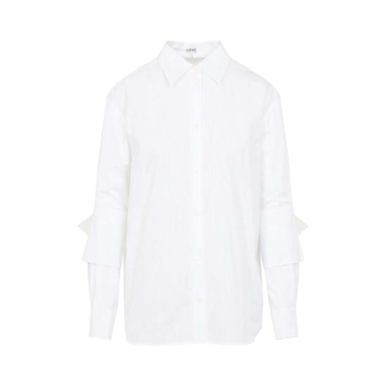  로에베 셔츠 크래프티드 셔츠 화이트 - LOEWE
