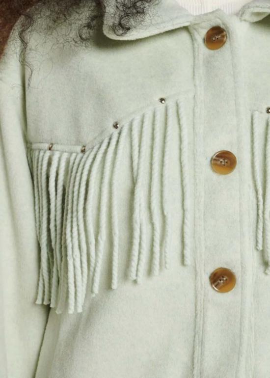  Ghospell 자켓 고스펠 키라 프린지 재킷 페일 세이지 - OTHER BRANDS