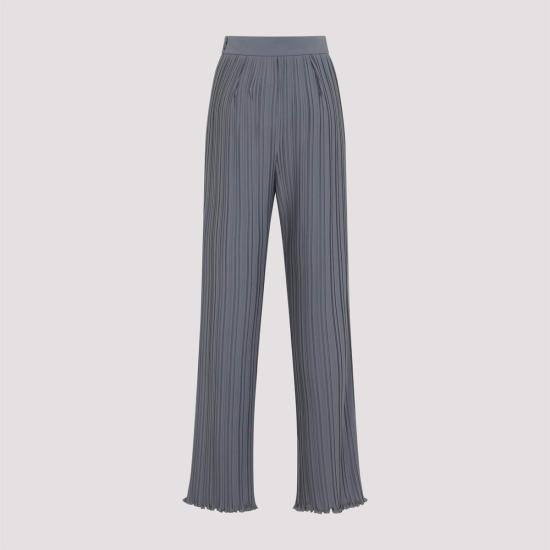  랑방 스트레이트 팬츠 플리츠 팬츠 그레이 - LANVIN