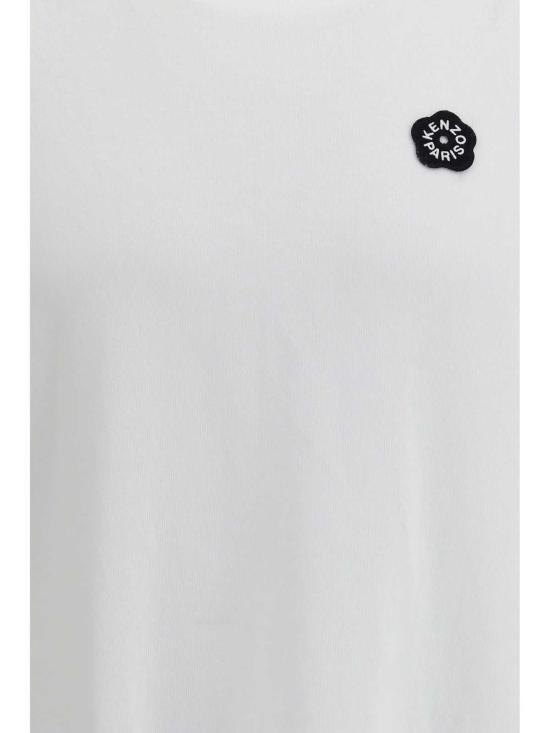  겐조 탑 코튼 티셔츠, 보케 플라워 자수 2.0 티 - KENZO