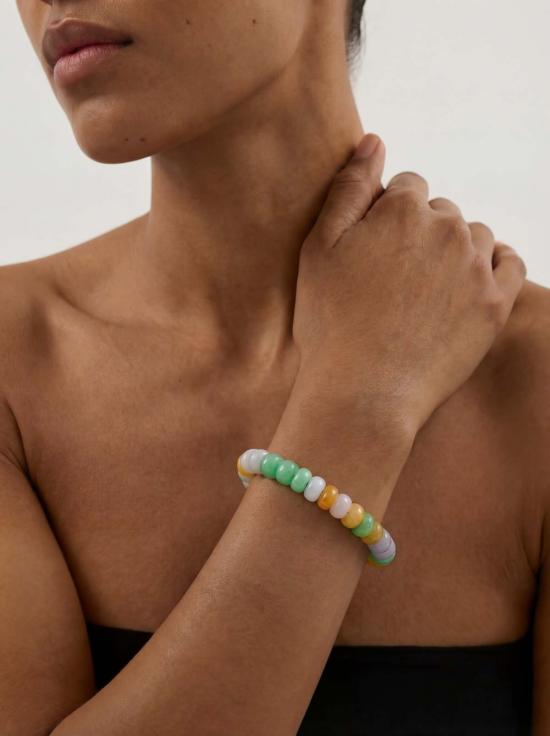  seree 바디 주얼리 세리 라벤더 필드 비즈 옥 팔찌 (라벤더/그린/옐로우) - OTHER BRANDS