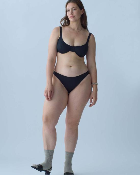  누 스윔 비키니 수영복 뉴 스윔 로우 로우 비키니 하의 블랙 - NU SWIM