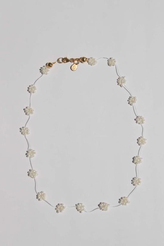  오디세이아 목걸이/팬던트 오디세아 니 펄 플라워 초커 - ODISSEA