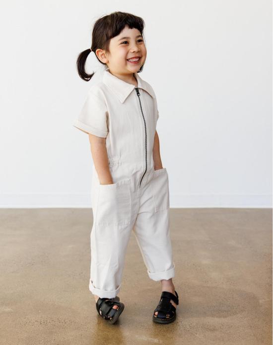  [키즈] 노블 오버롤 키즈  오가닉 유틸리티 수트 오트밀크 - NOBLE
