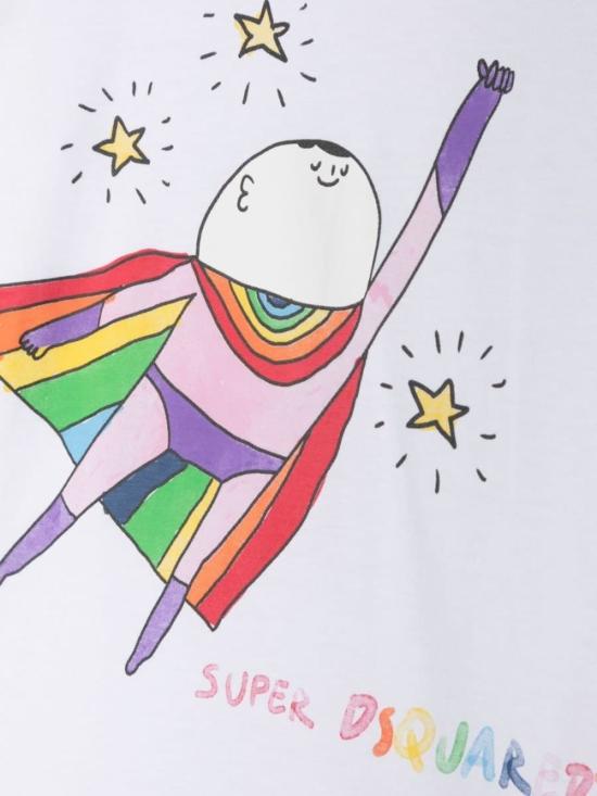  [키즈] 디스퀘어드2 트레이닝 상의 키즈 Dsquared2 Mc Renny Fit 티셔츠 화이트 - DSQUARED2