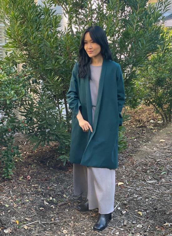  카렘 자켓 체인지스 숄 칼라 긴팔 재킷 터쿼이즈 그린 - KAAREM