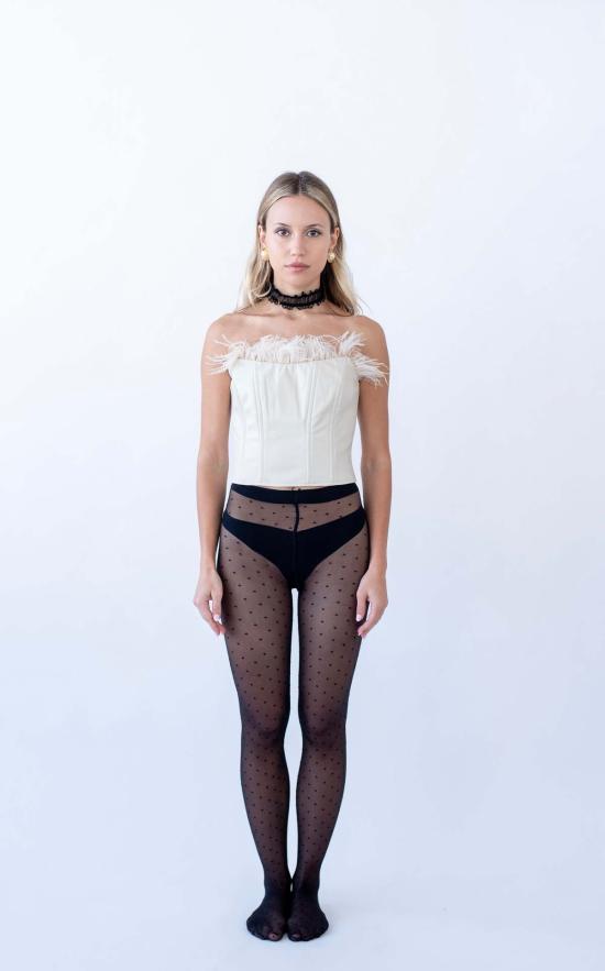  베버리힐즈 란제리 민소매 티셔츠 베벌리 힐스 란제리 레아 탑 본 - BEVERLY HILLS LINGERIE