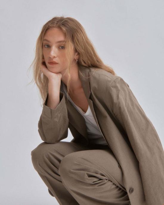  사야카 다비스 뉴욕 수트 자켓 사야카 데이비스 뉴욕 싱글 블레이저 모스 그레이 - SAYAKA DAVIS NEW YORK