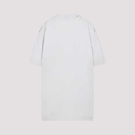  발렌시아가 반팔 티셔츠 코튼 티셔츠 더티 화이트 - BALENCIAGA