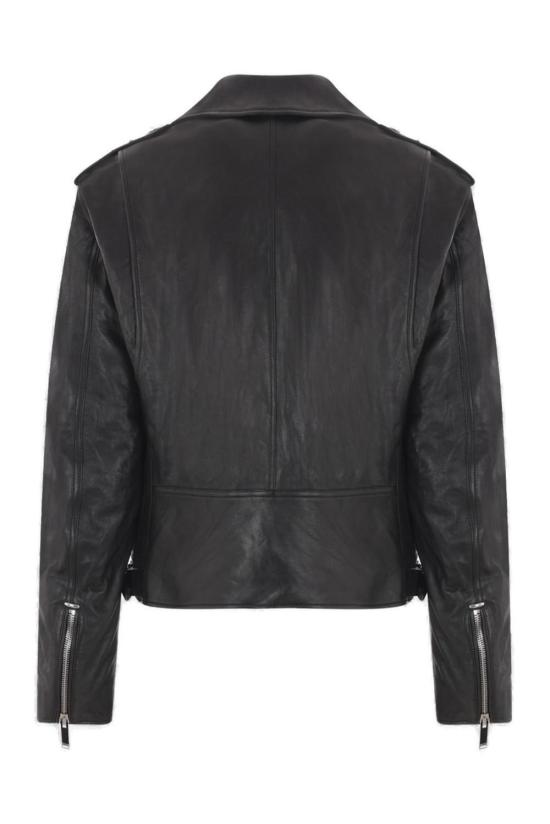 알렉산더 맥퀸 가죽 자켓 블랙 지퍼업 가죽 재킷 - ALEXANDER MCQUEEN