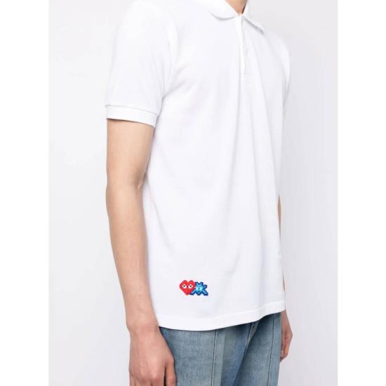  꼼데가르송 폴로 티셔츠 Comme Des Garçons 플레이 폴로 셔츠 화이트 - COMME DES GARCONS