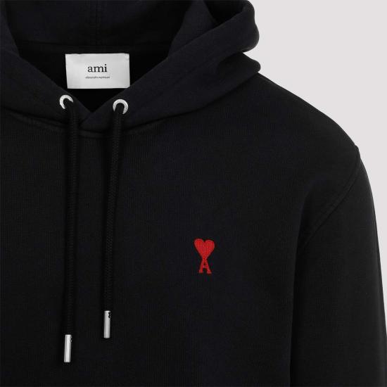  아미 긴팔 티셔츠 Ami Alexandre Mattiussi De Coeur 후디 블랙 - AMI