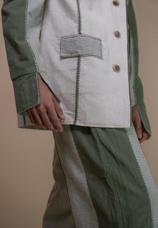  IKKIVI 스트레이트 팬츠 이키비 메도우즈 유니섹스 컬러 블록  그린 - OTHER BRANDS