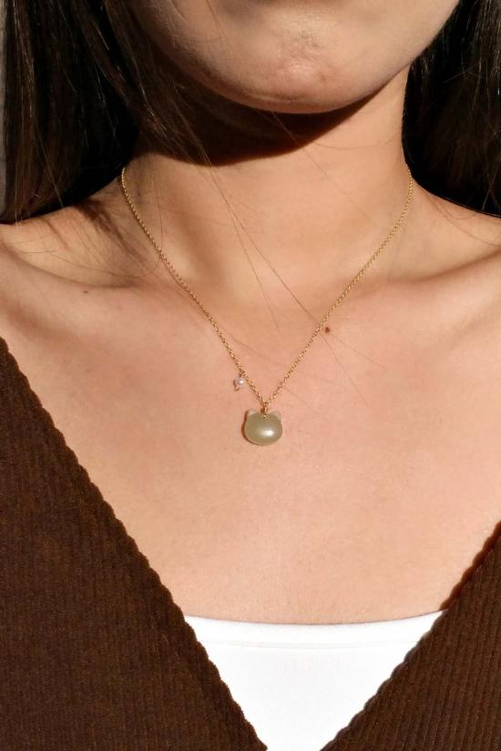  세레 목걸이/팬던트 Seree Choupette 고양이 펜던트 목걸이 그린 - SEREE