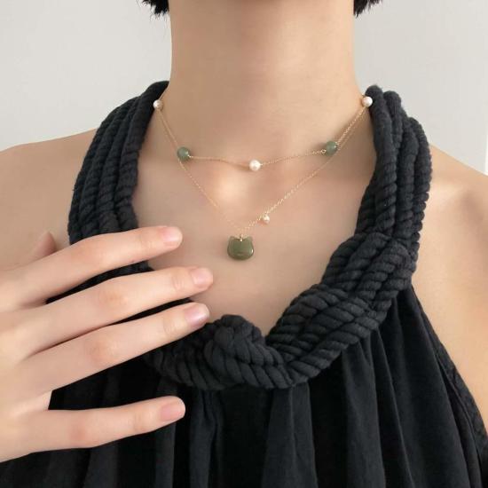  세레 목걸이/팬던트 Seree Choupette 고양이 펜던트 목걸이 그린 - SEREE