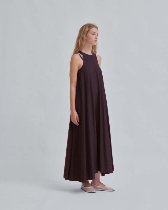  사야카 다비스 뉴욕 롱 원피스 사야카 데이비스 뉴욕 더블 스트랩 드레스 초콜릿 - SAYAKA DAVIS NEW YORK