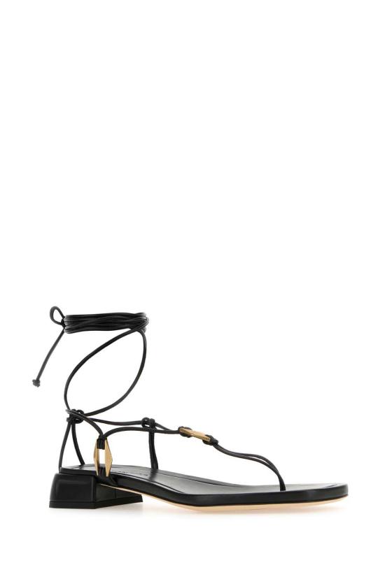  지미추 샌들 Jimmy Choo 오닉시아 끈  블랙골드 - JIMMY CHOO