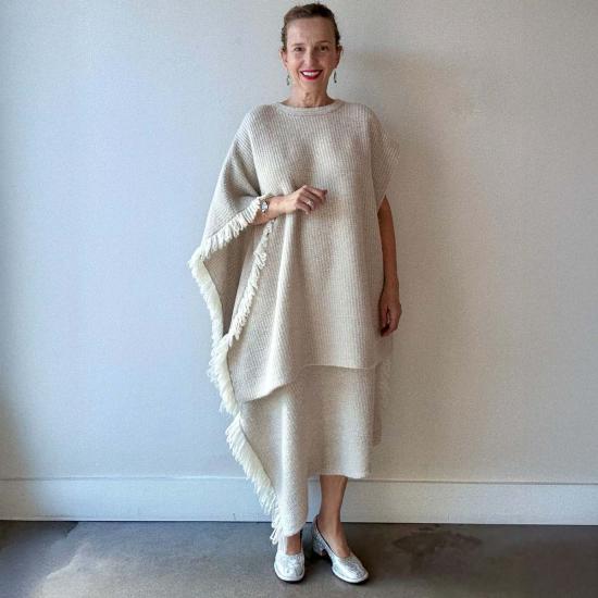  로렌 마누지안 베스트 로렌 마누기안 니트위브 질레  로우 화이트 - LAUREN MANOOGIAN