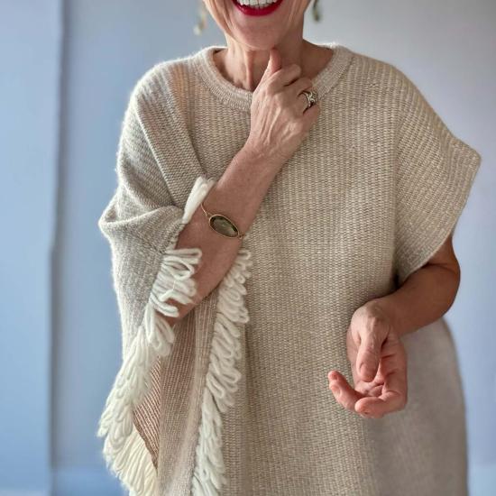  로렌 마누지안 베스트 로렌 마누기안 니트위브 질레  로우 화이트 - LAUREN MANOOGIAN