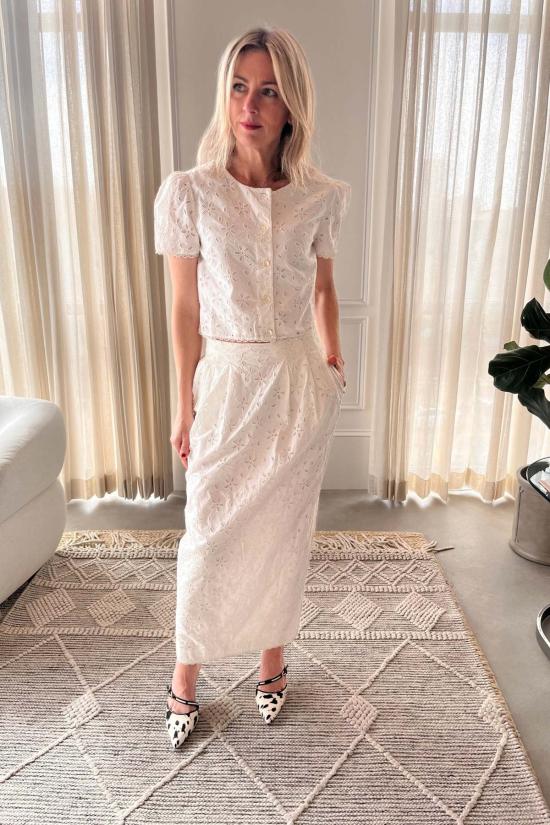  포제 롱 스커트 포세 살마 컬럼  빈티지 화이트