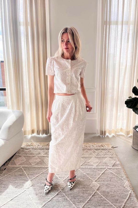  포제 롱 스커트 포세 살마 컬럼  빈티지 화이트 - POSSE