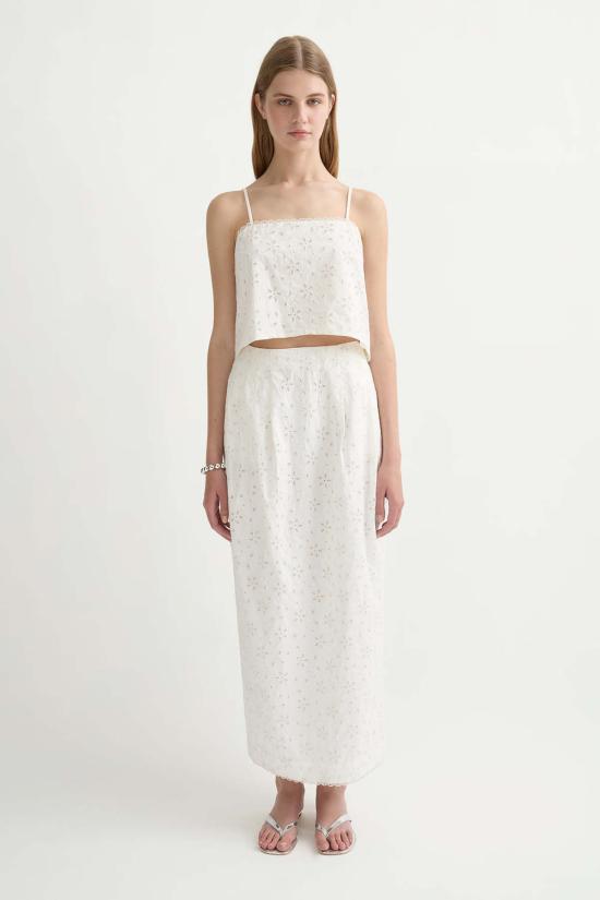  포제 롱 스커트 포세 살마 컬럼  빈티지 화이트 - POSSE