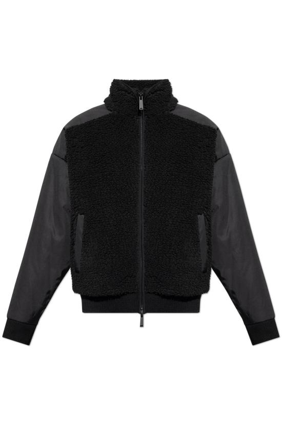  디스퀘어드2 긴팔 티셔츠 Dsquared2 플리스 스웨트셔츠 (스탠드업 칼라, 블랙)