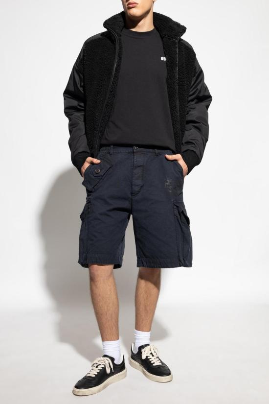  디스퀘어드2 긴팔 티셔츠 Dsquared2 플리스 스웨트셔츠 (스탠드업 칼라, 블랙) - DSQUARED2