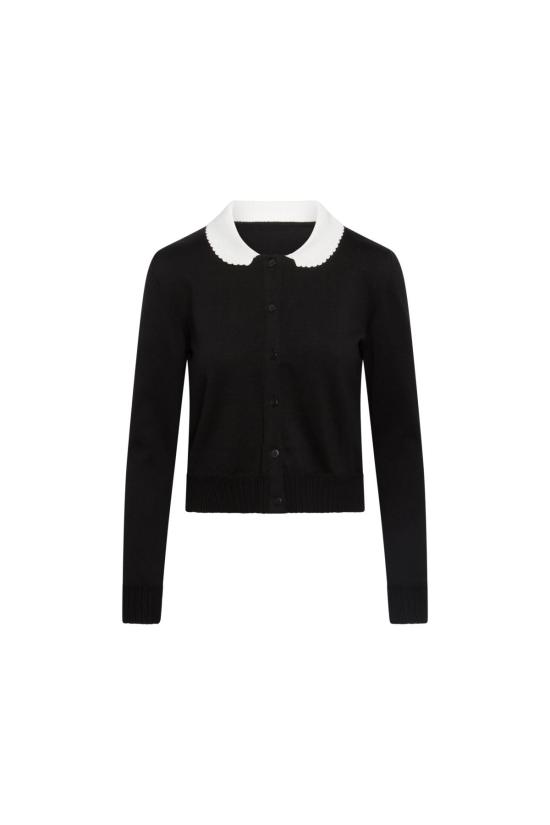  올리비아 라티노비치 가디건 페니워스 여사 카디건 블랙