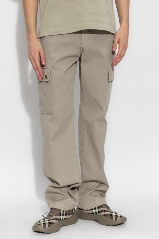  버버리 데님 팬츠 스트레이트 레그 진 베이지 - BURBERRY