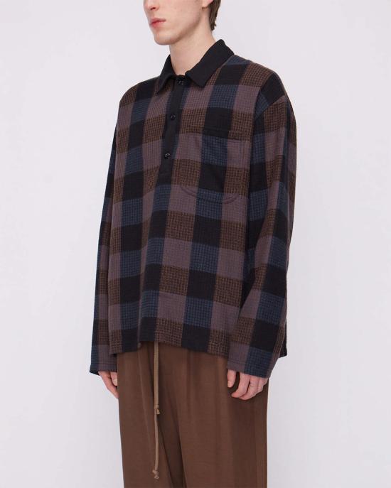  송포더뮤트 폴로 티셔츠 Song For The Mute 긴팔 폴로 셔츠 블랙 - SONG FOR THE MUTE