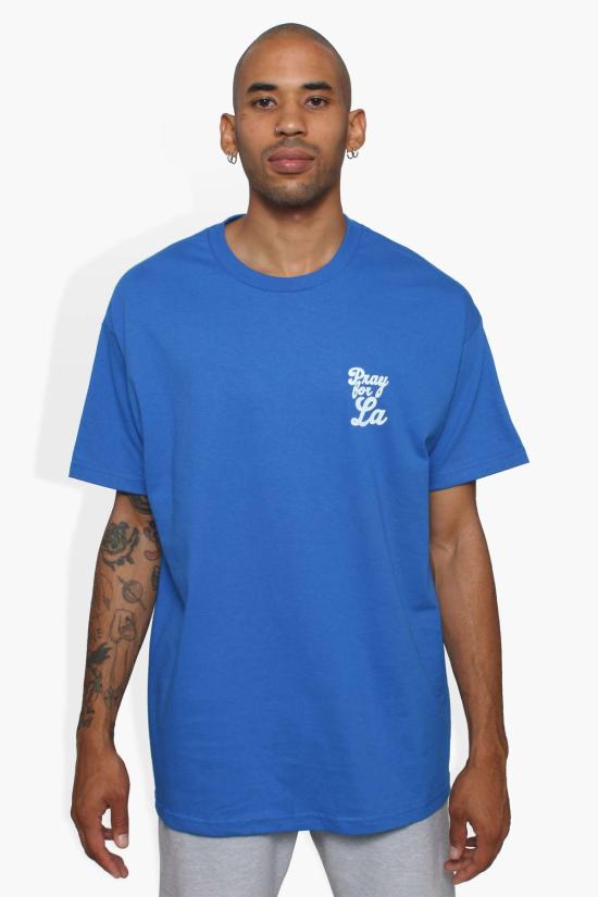  더 셀렉트 반팔 티셔츠 셀렉트 다저스, 라 블 티 블루를 위해 기도해 주세요