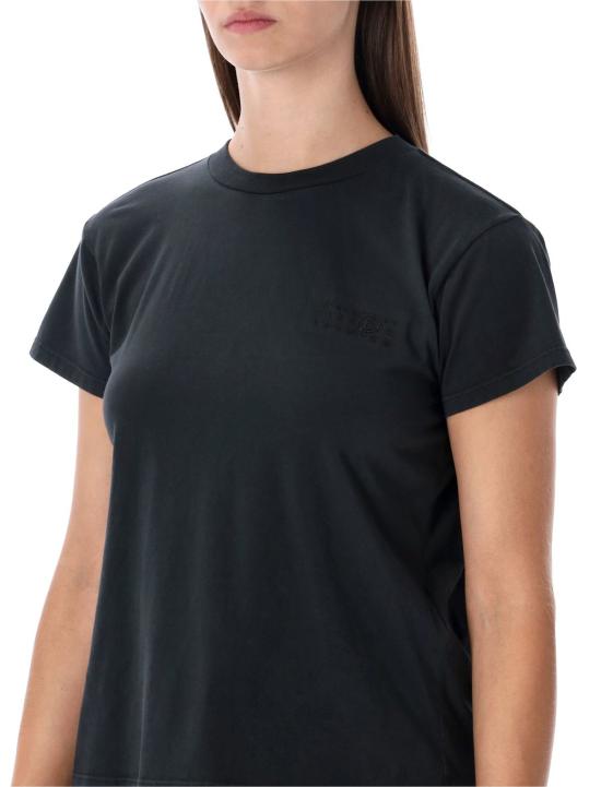  MM6 메종마르지엘라 반팔 티셔츠 Mm6 메종 마르지엘라 코튼 저지 티셔츠 블랙 - MM6 MAISON MARGIELA