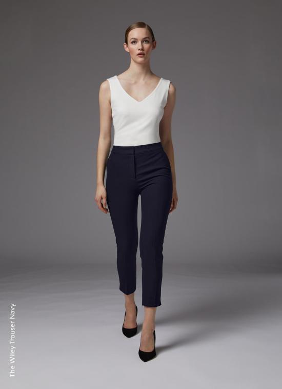  LK Bennett 크롭 팬츠 Wiley 네이비 트라우저 - OTHER BRANDS