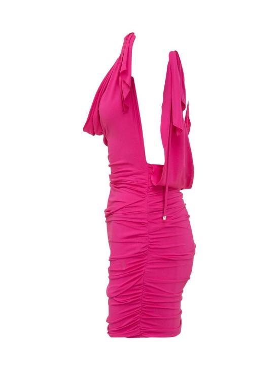  디 아티코 숏 원피스 아티코 저지 미니 드레스 푸시아 - THE ATTICO