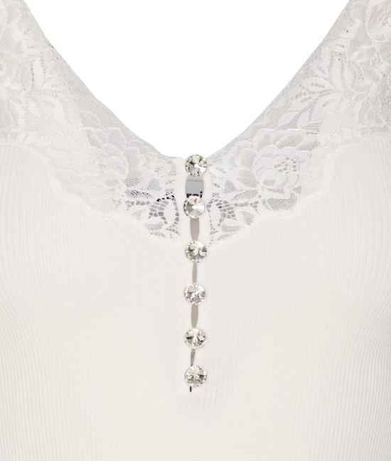  셀프 포트레이트 민소매 티셔츠 레이스 트림 니트  화이트 - SELF PORTRAIT