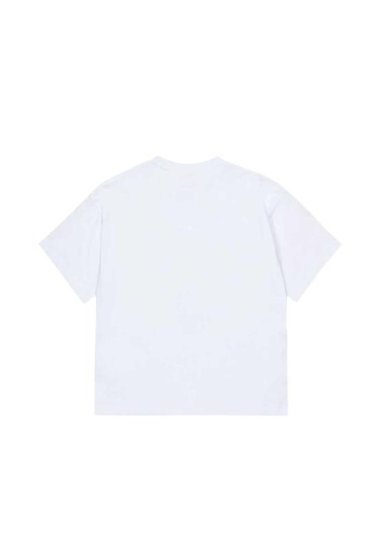  [키즈] MM6 메종마르지엘라 탑 메종 마르지엘라 로고 티셔츠 (화이트, 아동용) - MM6 MAISON MARGIELA