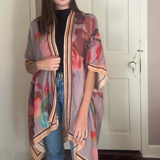  비스마야 가디건 Vismaya 눈에 띄는 기모노 라일락