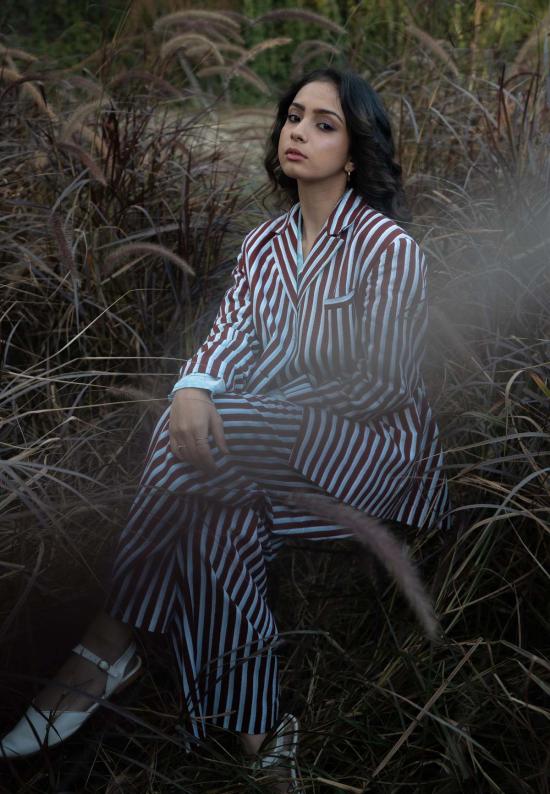  이키비 수트 자켓 더스크 더블 버튼 블레이저 - IKKIVI