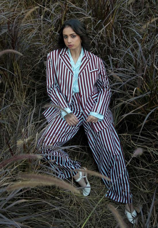  이키비 수트 자켓 더스크 더블 버튼 블레이저