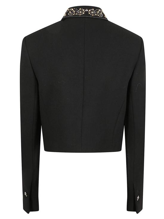  베르사체 수트 자켓 스터드 디테일 블랙 숏 재킷 블레이저 - VERSACE