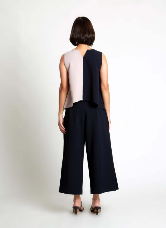  카렘 블라우스 Kaarem Three Two A 라인 컬러블록 탑 - KAAREM