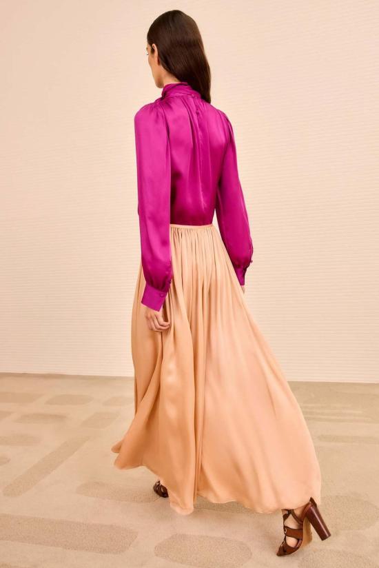  울라 존슨 미디 스커트 제나 사이드 러플  샌드 - ULLA JOHNSON